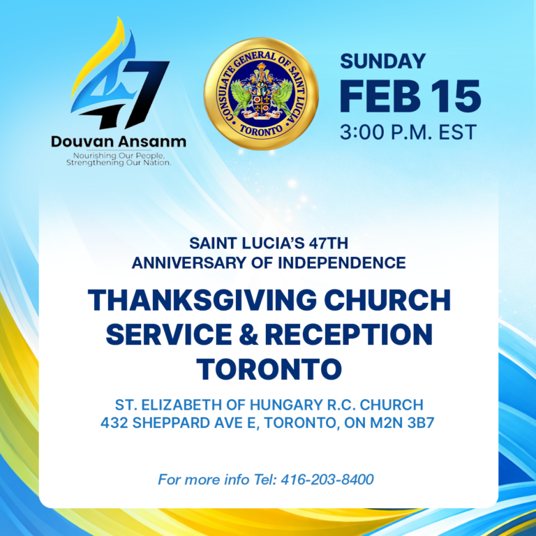 Thanksgiving Church Service & Reception -Consulate General of Saint Lucia in Toronto