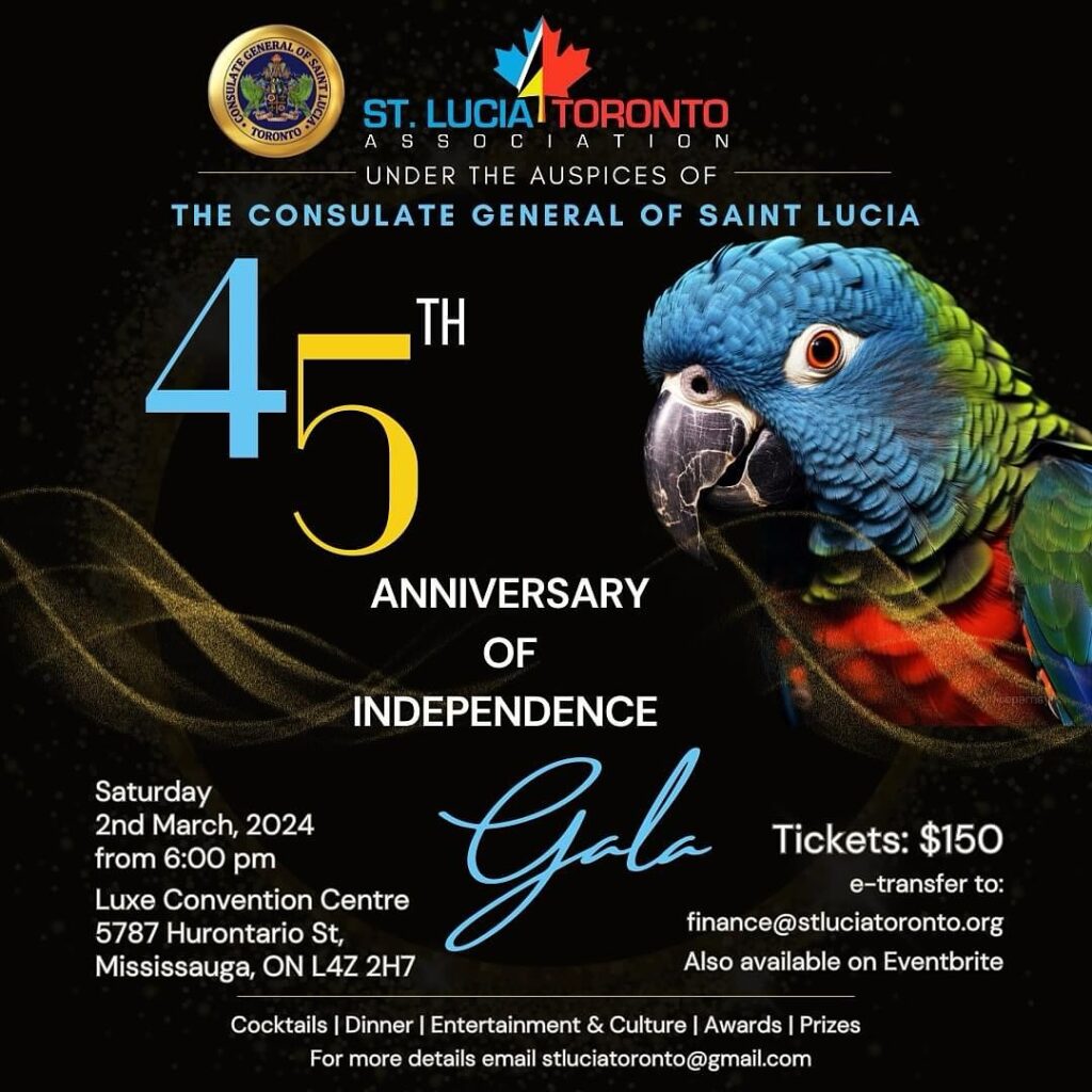 Saint Lucia’s 45th Anniversary of Independence Gala – Toronto, Canada Flyer